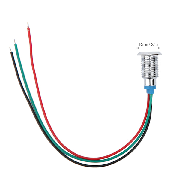 4 Set PreWired Runda LED-lampor Mini Common Anode 2-färgs Indikatorlampor 10mm 110220V (Röd och Grön)