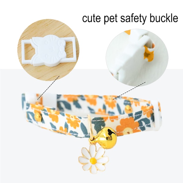 Gul hundedesign blå Daisy hundekrave