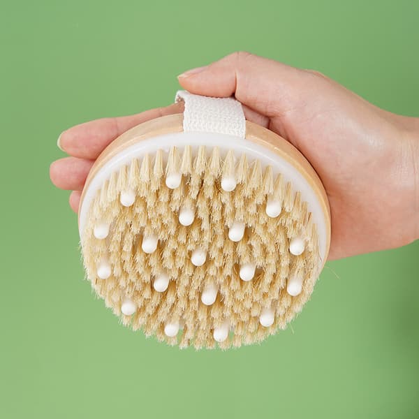 Tør børste kropsbørste - Bedst til eksfoliering af tør hud, lymfedrænage og cellulitebehandling