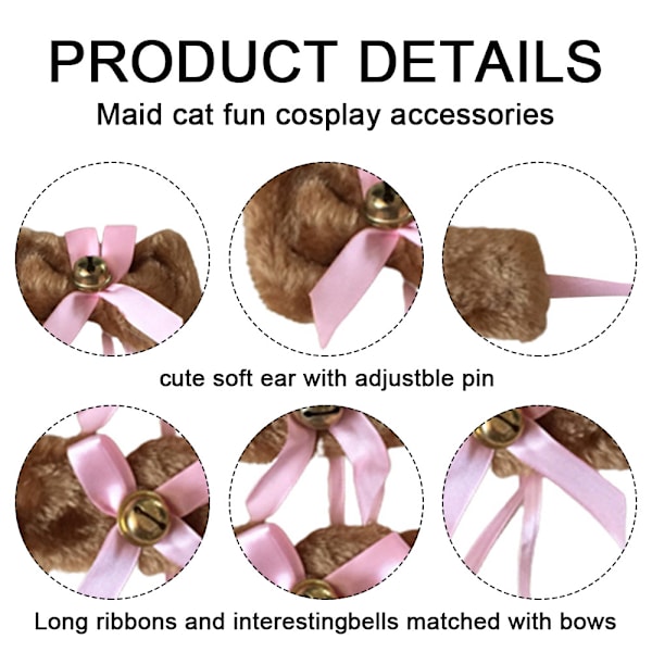 Kattkostymtillbehör Set Kattklockor Bågar Halsband Armband för Halloween Julfest Kostym