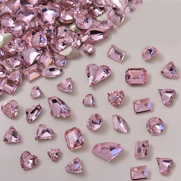 180 stk. Flade Krystaller Mix Størrelser Multi Former Glas Krystal Rhinestones Til Neglekunst Håndværk 3D Dekorationer Flade Bag Stene Ædelstene Sæt