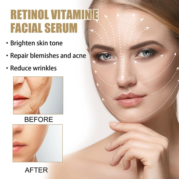 Retinol Vitamin E Natlig Ansigtsessens: Lysner, fugter og forbedrer hudens glød