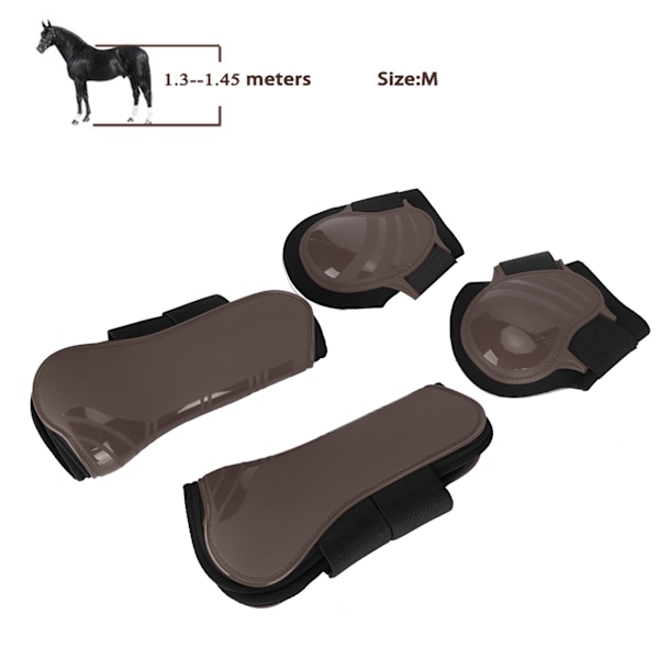 1 Set Hästbensskydd Bensskydd PU Tjocknad Skal Elastisk Dämpning Inre Padbrun XL