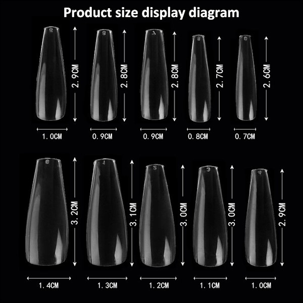 24-pack 576 matta nagelpressar, medium längd, medium kista falska naglar full set, akryl korta balett falska nagelspetsar, nagelkonst DIY