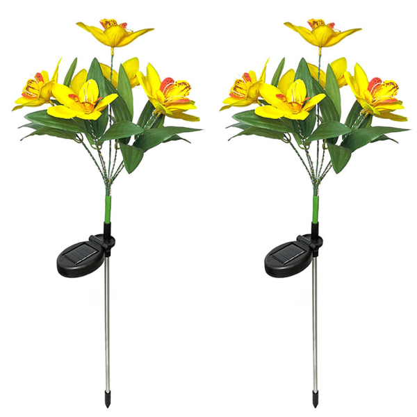 2 st Solar orkidé Blomsterljus, Trädgårdsbelysning till jul
