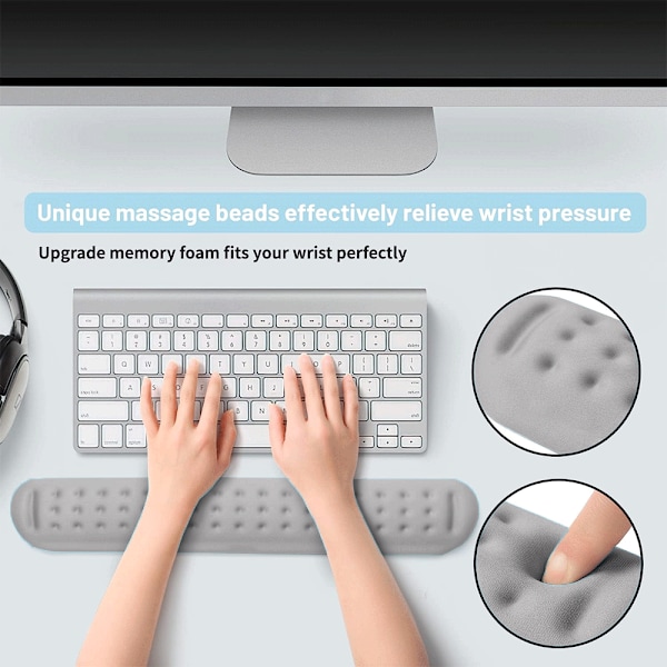 Ultrafin håndleddstøtte i minneskum - Myk gel ergonomisk håndledspute egnet for datamaskin, bærbar PC, kontor, spill, skriving