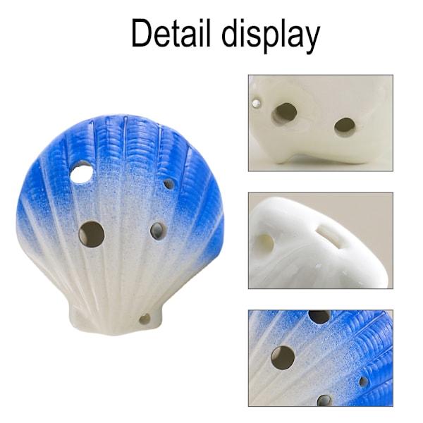 6-reikäinen Conch-okariina - Kaunis muotoilu, lahjaidea aloitteleville muusikoille, helppo oppia