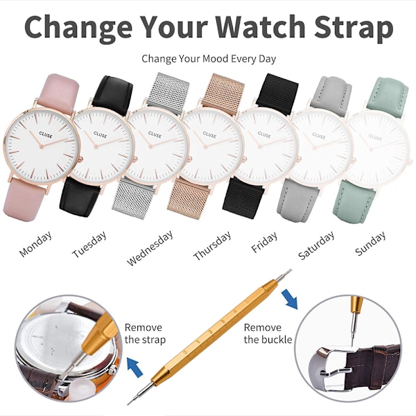 Dubbelsidig råa öron sats ersättning klockarmband skala sats klocka reparation verktyg lossning rem avmontering lug nål-används för att ta bort klockvisarna
