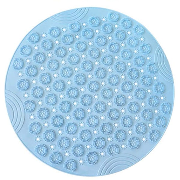 PVC-pyöreä hieronta kylpymatto, liukastumaton suihkumatto, konepesu, tyhjennysreikä ja imukupit, 55x55cm