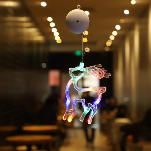 3 stk Julevindusdekorasjon sugekopplampe Milu deer