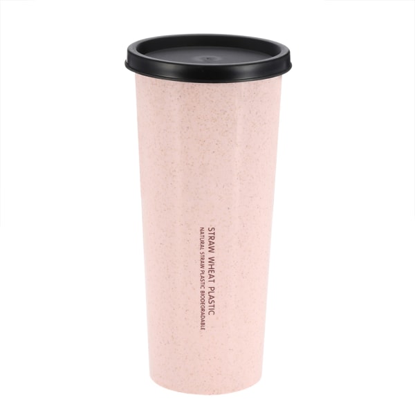 470 ml Wheat Straw Water Cup med halm Multi Functional Double