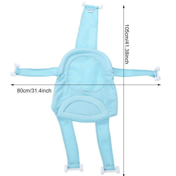 Baby Badekarsete Støtte Nett Badekar Sling Dusj Mesh Badevugge Ringer For Badekar （Lyseblå）