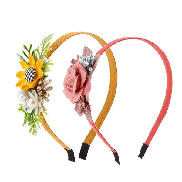 2 stk. Baby Pige Blomster Hårbånd Hovedbånd Plastik Blomst Krans til Pige og Kvinder