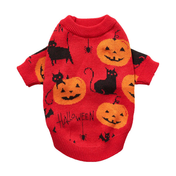 Kurpitsa-neuletakki koiralle ja kissalle Halloween-asuun Koiran Halloween-asu Lemmikin Halloween-neuletakki kissalle kurpitsalla
