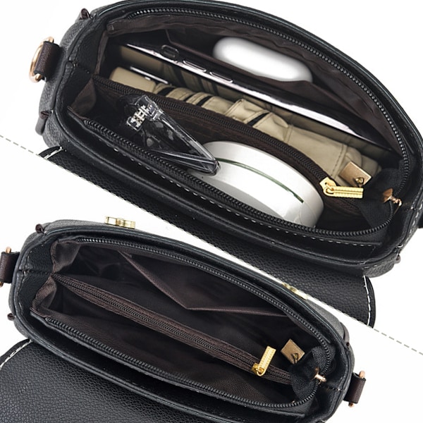 Små Crossbody-väskor för Kvinnor Trendiga Flik-Sadelplånböcker med Axelväska