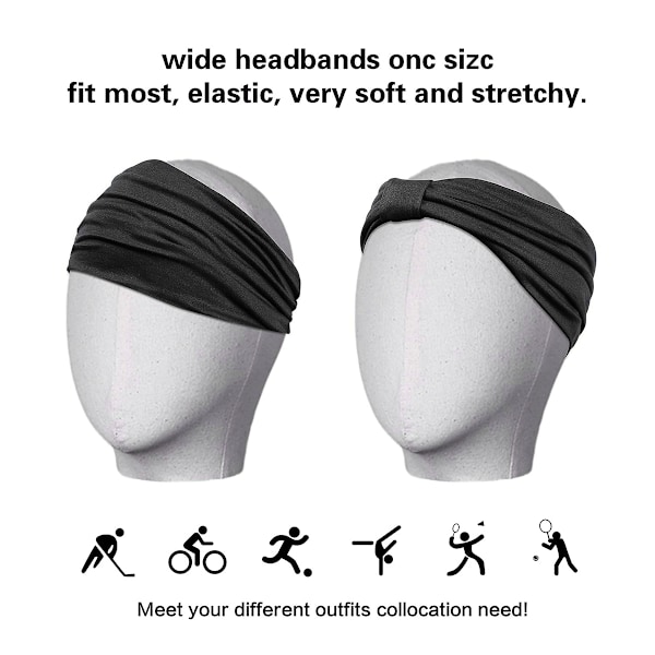 6 stk Hodebånd for Kvinner Boho Bredt Hodebånd Knutet Hode Wraps Turbaner Hårtilbehør
