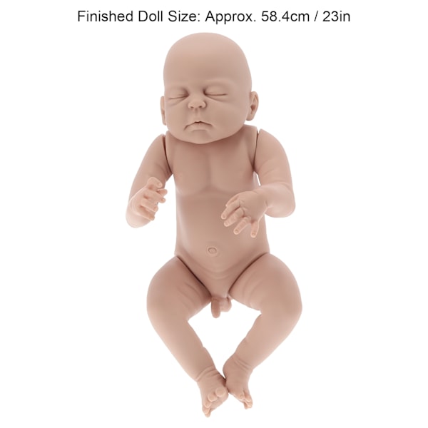 23 Tums DIY Omålad Vinyl Babypojkedockdelar Livsliknande Mjuk Beröring Reborn Dockkit