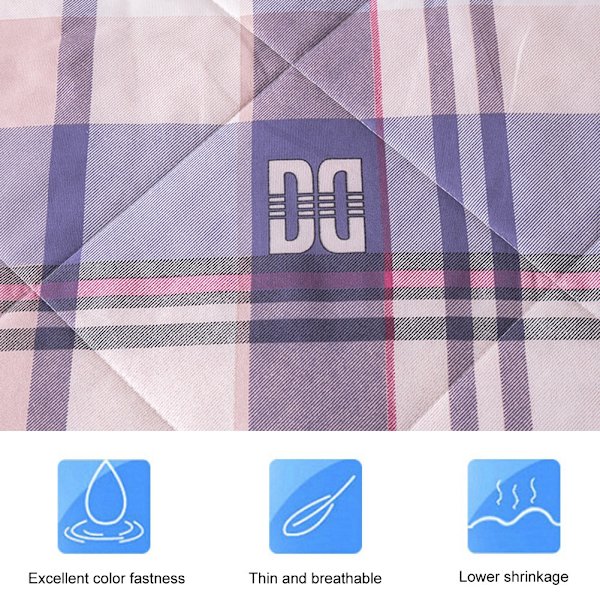 Tvättad Grid Queen Sommar Luftkonditionering Comforter Quilt Täckfilt för Barn Vuxna (S)