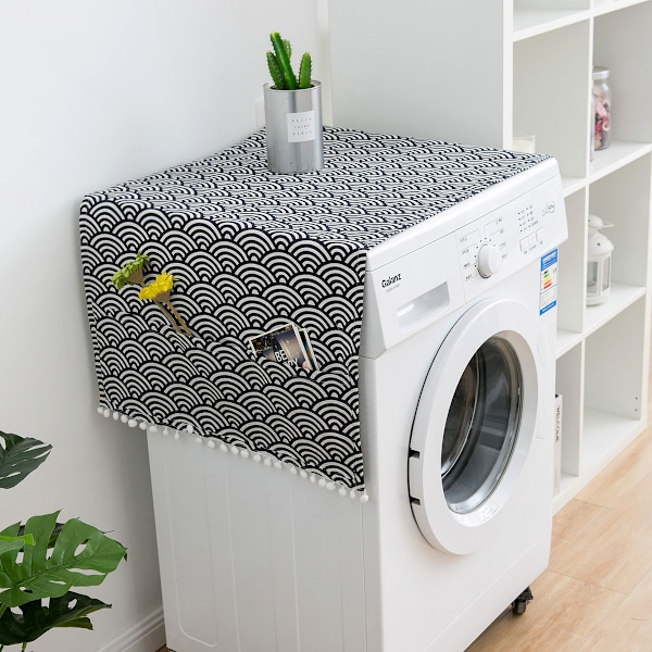 Cover, dammsäker tvättmaskin och torktumlare överst, tvättmaskin cover torktumlare cover med 6 förvaringspåsar för hemköket