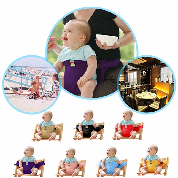 Foldbar Bærbar Spisebordsstol Sæde Sele Beskyttelsesbælte Spænde Bælte til Baby og Småbørn