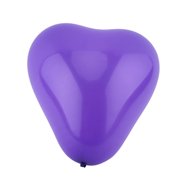 100 stk 12\" Hjerteformede Latexballonger Bryllup Bursdagsfest Dekorasjon Lilla