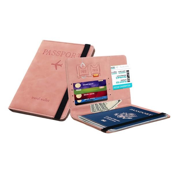 PU fodral, RFID, pass, kreditkort, ID-kort, vattentät, svart