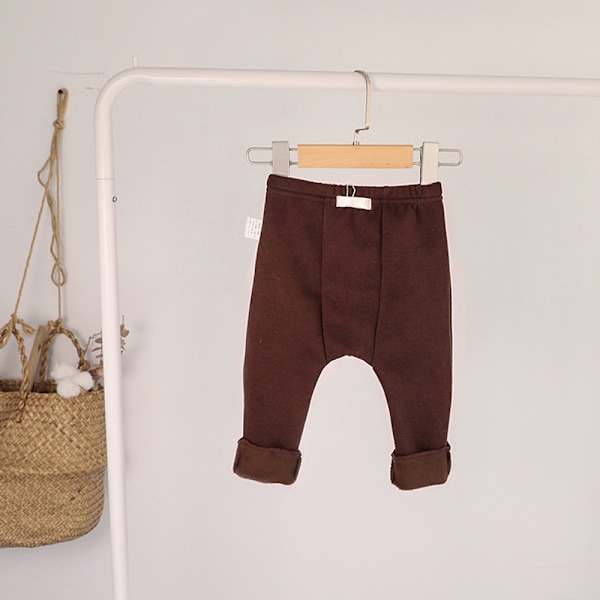 Baby Leggings Enkle Store Rumpebukser for Gutter og Jenter Høst og Vinterklær (Aprikos)
