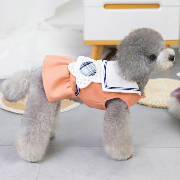 Hundtröja Klänning, Vinter Hundklänningar, Valp Kläder Kallt Väder Hundkappa Varma Husdjurskläder Kläder(Röd)