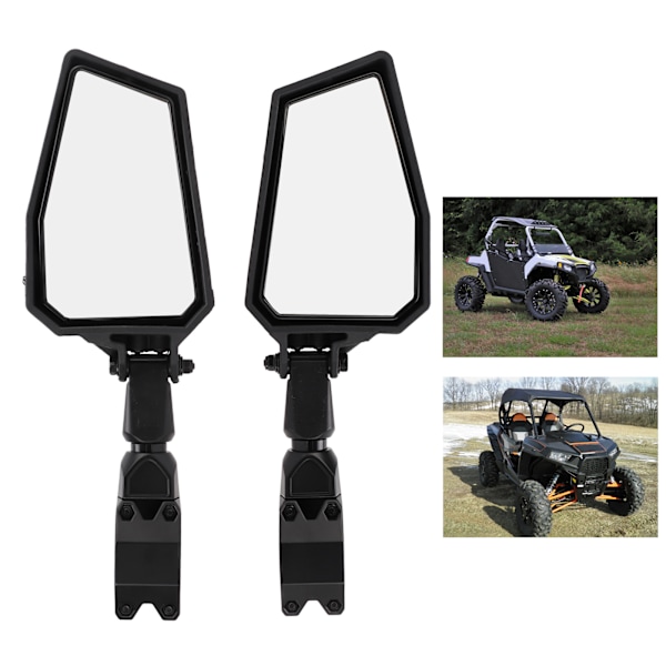 Side Speil 180 Grader Justerbare 1,75 tommers Klemme Erstatning for Polaris RZR 800 900 1000 XP