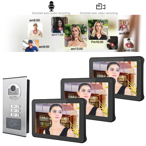 9-tums Smart Touchscreen Trådlös WIFI Intercom Dörrklocka System Videomonitor App 100-240V AU