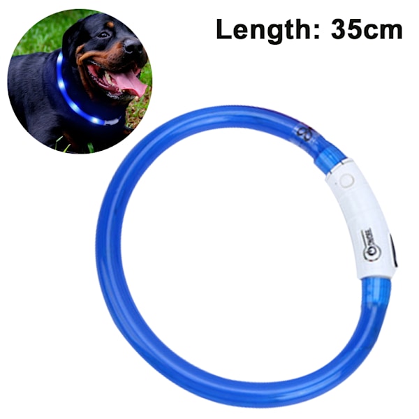 LED-halsband för hund, USB-laddningsbart lysande husdjurshalsband för nattsäkerhet, modernt upplyst halsband för små, medelstora och stora hundar