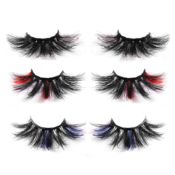 Glamnetic Ögonfransar, Fransar med Färg, Minkfransar, Ögonfransar för Makeup Fransförlängningar - 3 Par