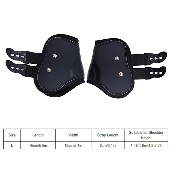 2-pack Häst Senor Boots Set Stabil Justerbar PU Skal Senor Skydd Boots för Hästar Svart Bakben L