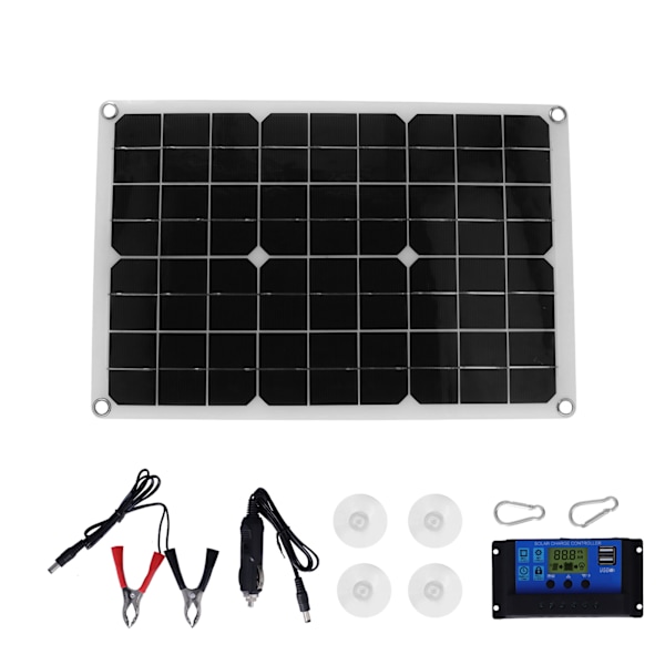 20W 18V USB Aurinkopaneelisetti 60A Aurinkolatausohjaimella RV-autoille, veneille ja muille tarvikkeille