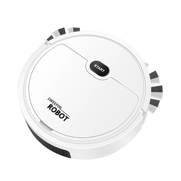 Robotstøvsuger USB Smart 3 i 1 Sugning Fejning Moppefunktion Automatisk Støvsuger til Små Lejligheder Hvid