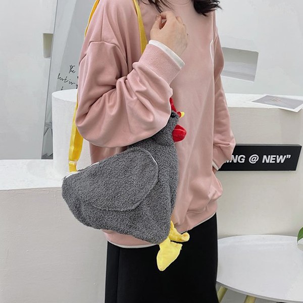 Kyllingveske Kyllingbag Fluffy Hen Skulderveske Pluss Håndvesker Tegneserie Skulderveske For Kvinner