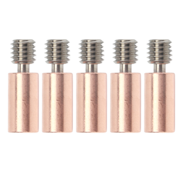 5 st Bimetal Heat Break Ti Legering Koppar Heatbreak Ersättning för Prusa I3 MK3 MK3S 3D-skrivare Slät
