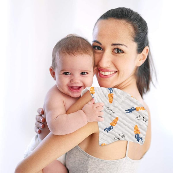 Babyuppstötningsservetter, 4-pack Muslinuppstötningsservetter, Babyuppstötningsservetter, Extra Absorberande och Mjuka Bomullsburpduk