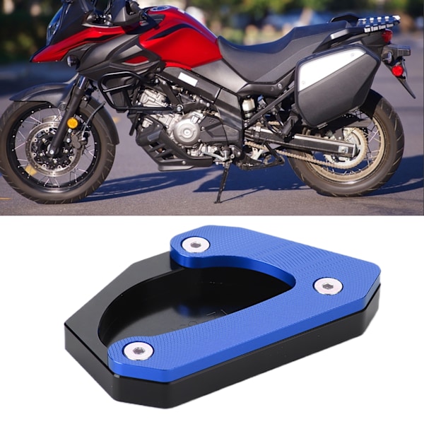 Motorcykel Støttefod Forlængelse Støtteplade Aluminium Legering Udskiftning til Suzuki V STROM 650XT DL650 2004‑2020 Blå