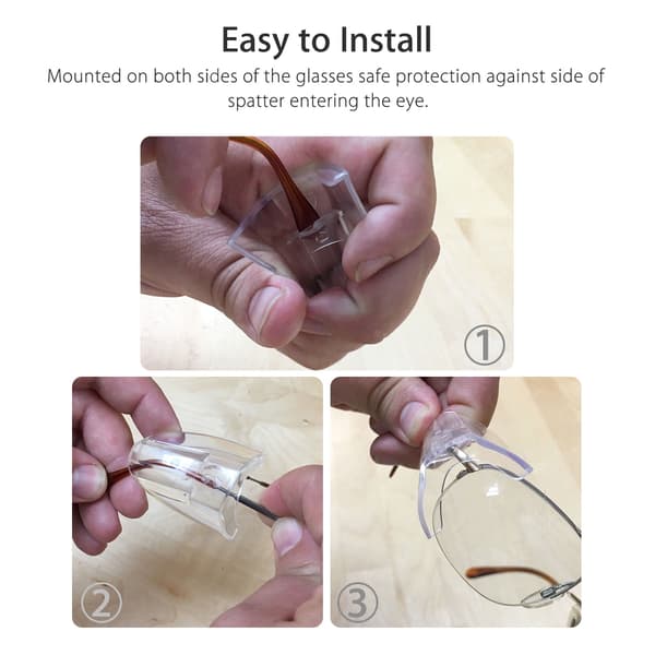 Universal Flexible Eyeglass Side Shields Protective Eyewear Guards