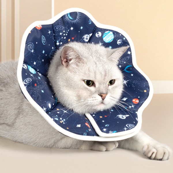 Mjuk katt återhämtningskrage, skyddande justerbar husdjurskonkrage för efter operation, bekväm lätt Elizabethan krage