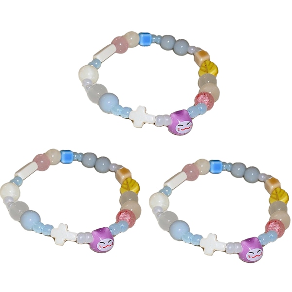 3 st söta Macaron armband ring stjärna fyrkant för att accessorize handled