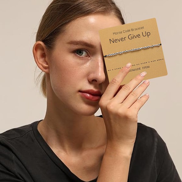 Morse Code Armband för Kvinnor, Vänner Inspirerande Presenter till Kvinnor Mamma Fru Vänner Kvinnliga Bästa Vän Syster Mormor