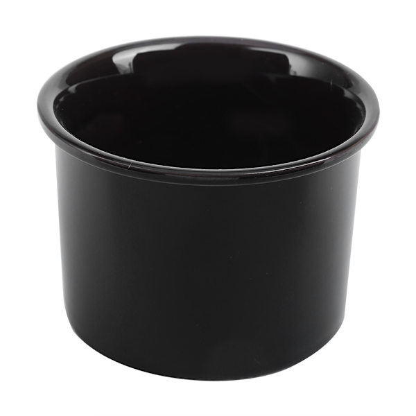 Keramisk Blomsterpotte og Rund Geometrisk Metalstativ Haveplantevisning Sort Potte+Sort Ramme