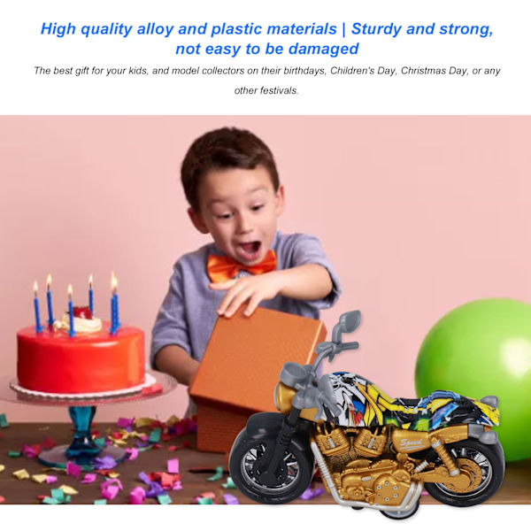 Mini Motorcykel Model Legering Høj Simulation Fremme Koordination Træk Tilbage Motorcykel Legetøj til Børn Guld