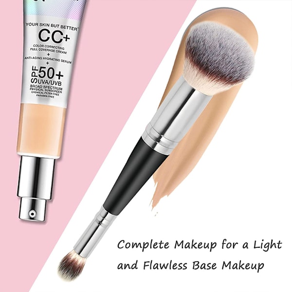 Foundationborste för flytande makeup Dubbelsidig foundationborste & concealerborste