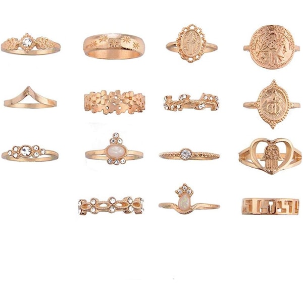 10 st Bohemian Retro Vintage Crystal Joint Knuckle Ring Sets