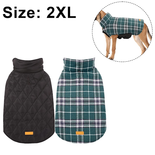 Vandtætte Hundejakker til Hunde Vindtætte Koldvejrjakker Hundetøj Reversibel Britisk Stil Tartan Hundetrøjer