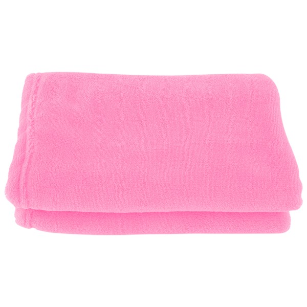 Tjock varm flanell mjuk inomhus utomhus randig filt filt sängfilt (rosa)