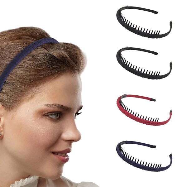 4 stk. Flerfarget Beskyttende Harpiks Tannkam Hårbånd Hodebånd Hårtilbehør av Beauty hair (Blandet farge)